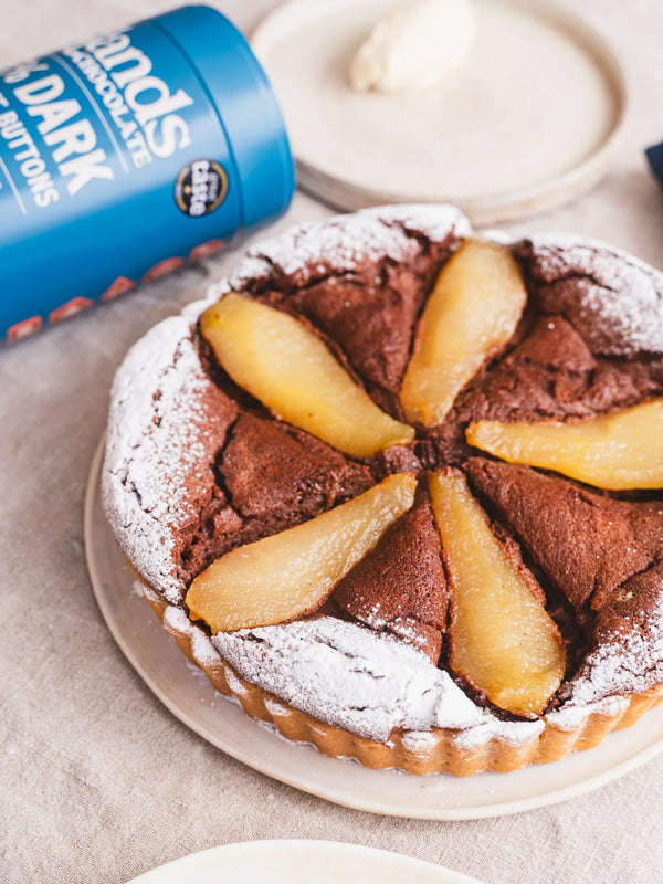 Spiced Poached Pear &amp; Chocolate Tart