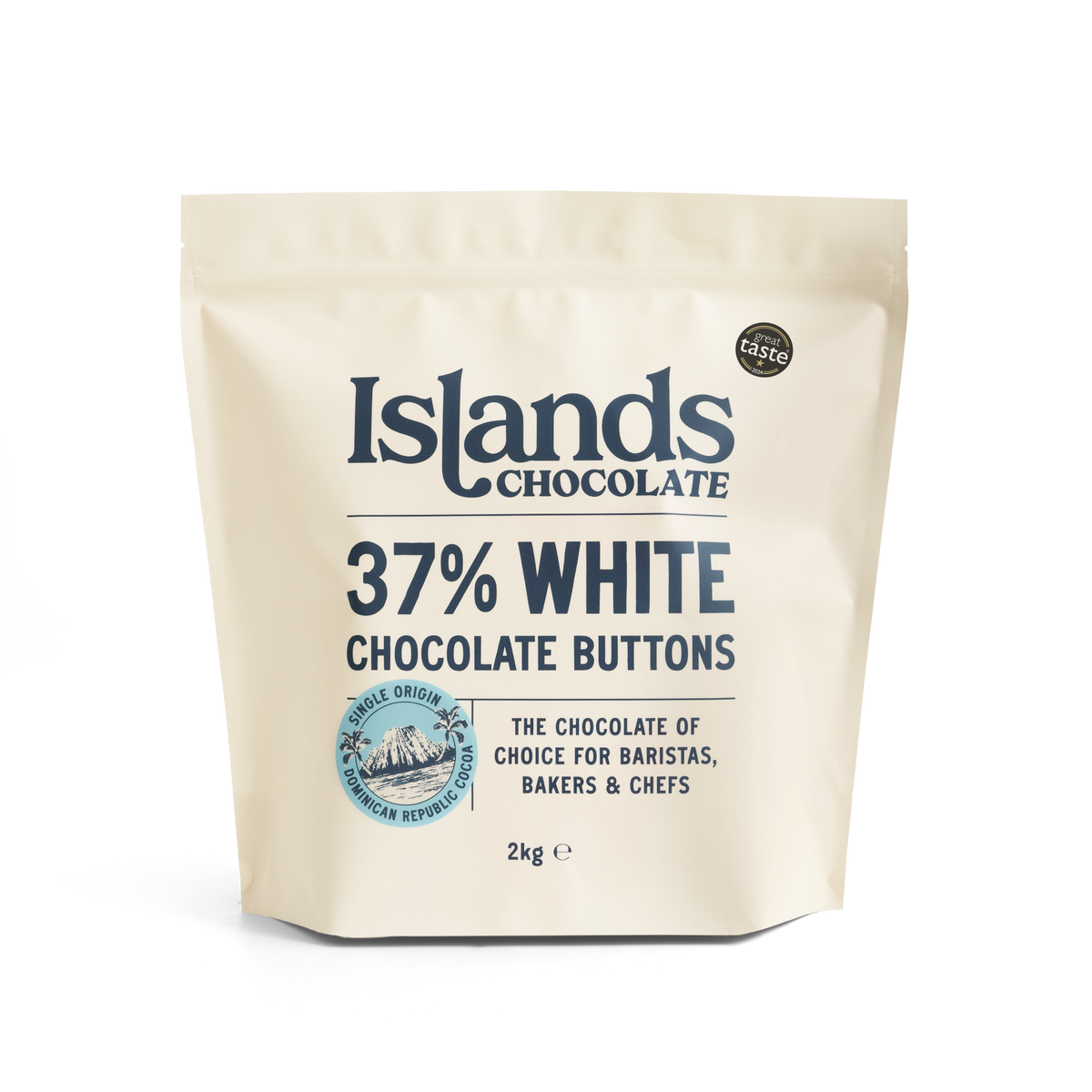 37% White Chocolate Buttons (Giant) - 2kg Bag