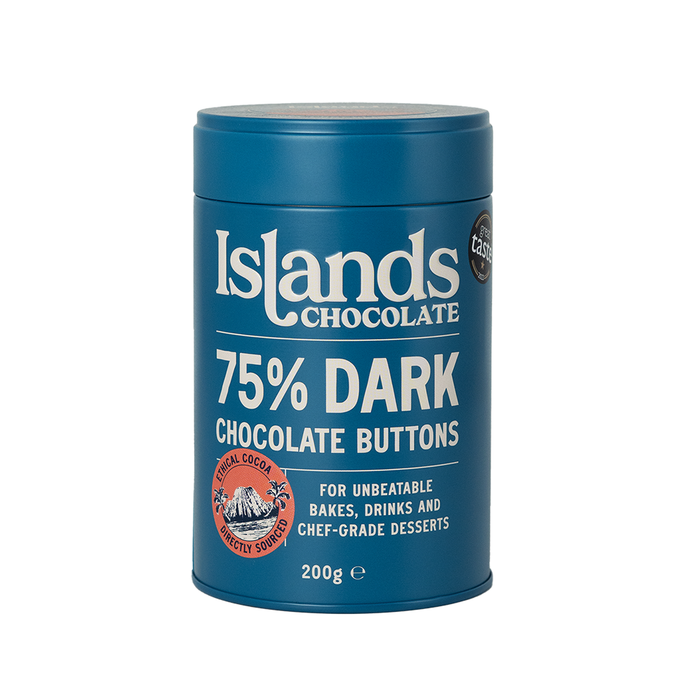 75% Dark Chocolate Buttons (Giant) - 200g Tin