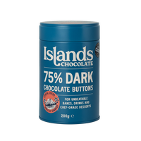 75% Dark Chocolate Buttons (Giant) - 200g Tin