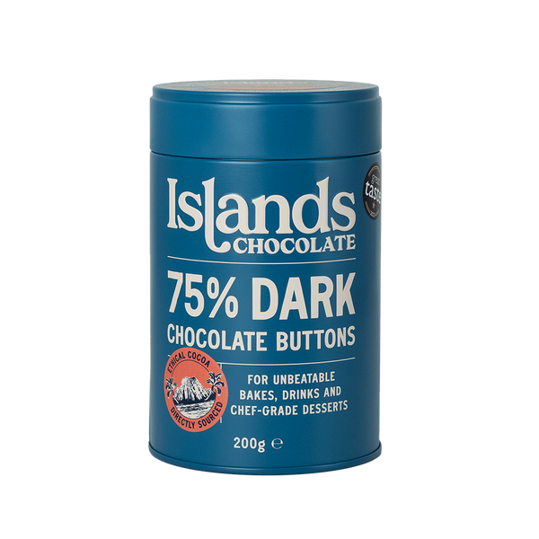 75% Dark Chocolate Buttons (Giant) - 200g Tin