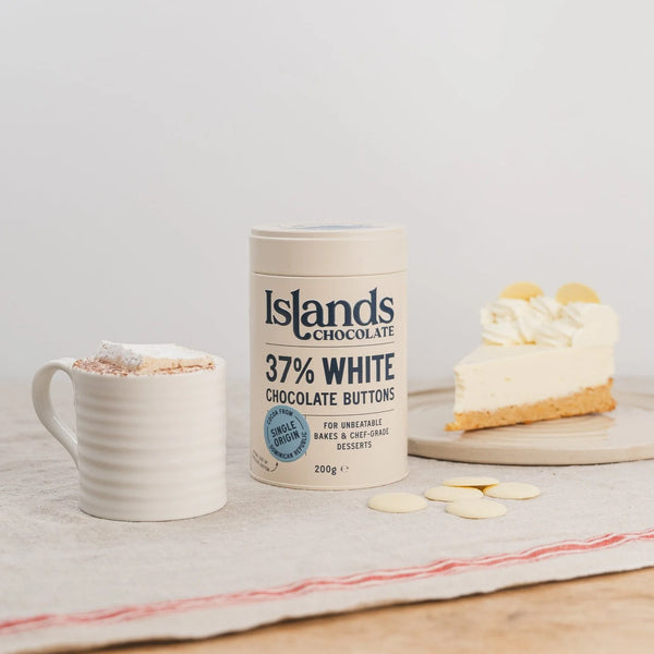 37% White Chocolate Buttons (Giant) - 200g Tin