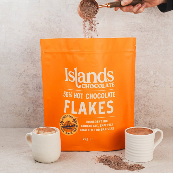 55% Dark Hot Chocolate Flakes - 2kg Bag