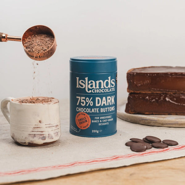 75% Dark Chocolate Buttons (Giant) - 200g Tin
